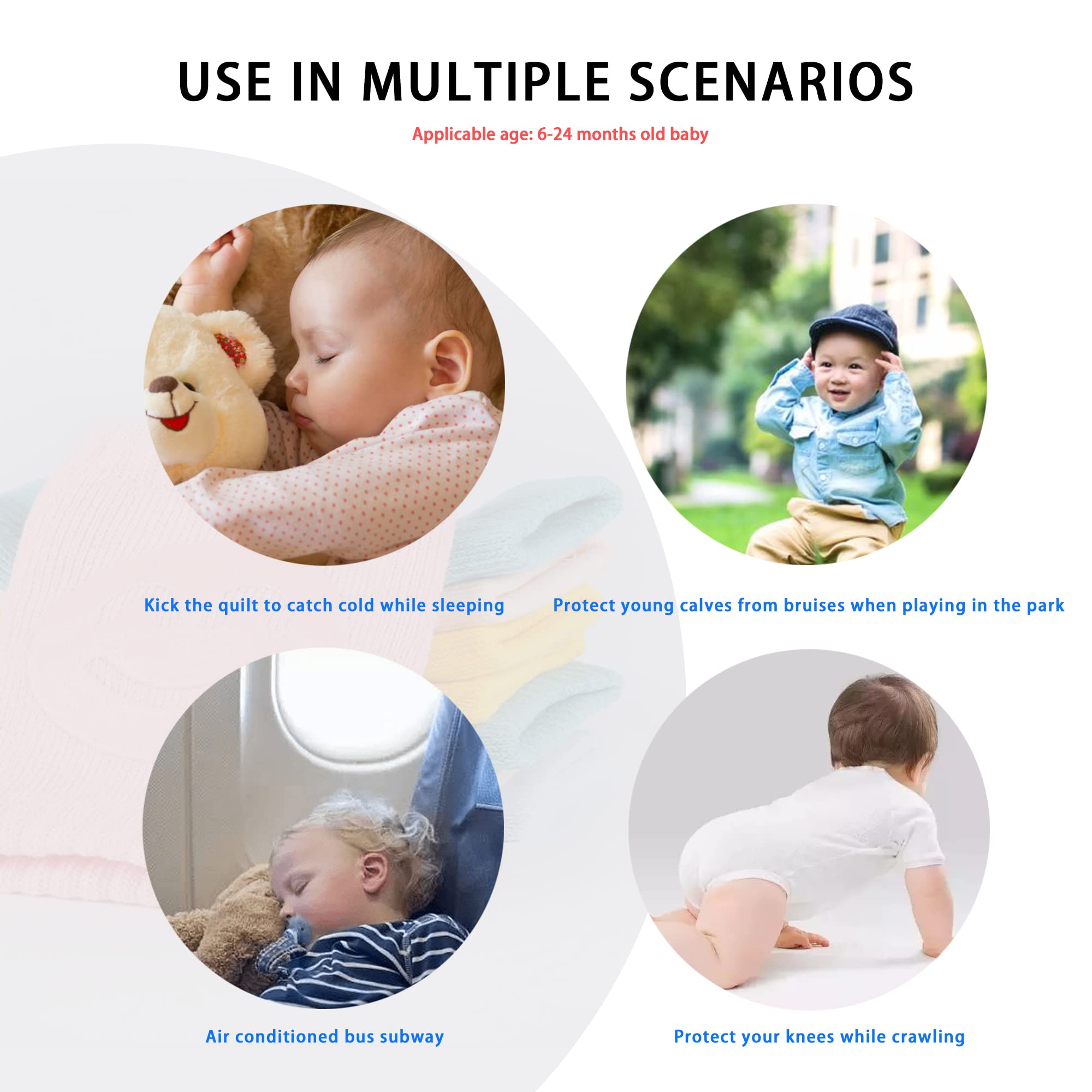 SooGree Rodilleras para bebé (5 pares) para gatear, calcetines antideslizantes antifricción para bebés de 6 a 24 meses