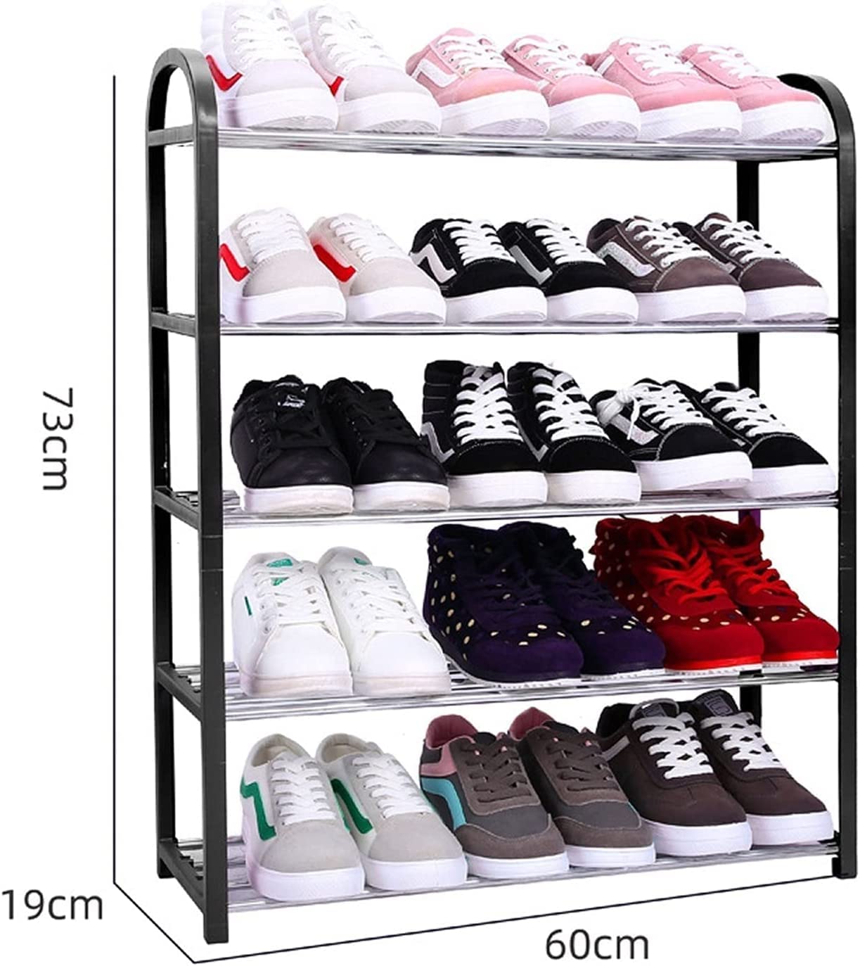 Eenvoudig metalen schoenenrek Vrijstaande verticale opbergorganisator Plank Stevige schoenentoren Ruimtebesparend voor kast Hal Slaapkamer Slaapzaal(9.9Wx11.22Dx47.7H, 8