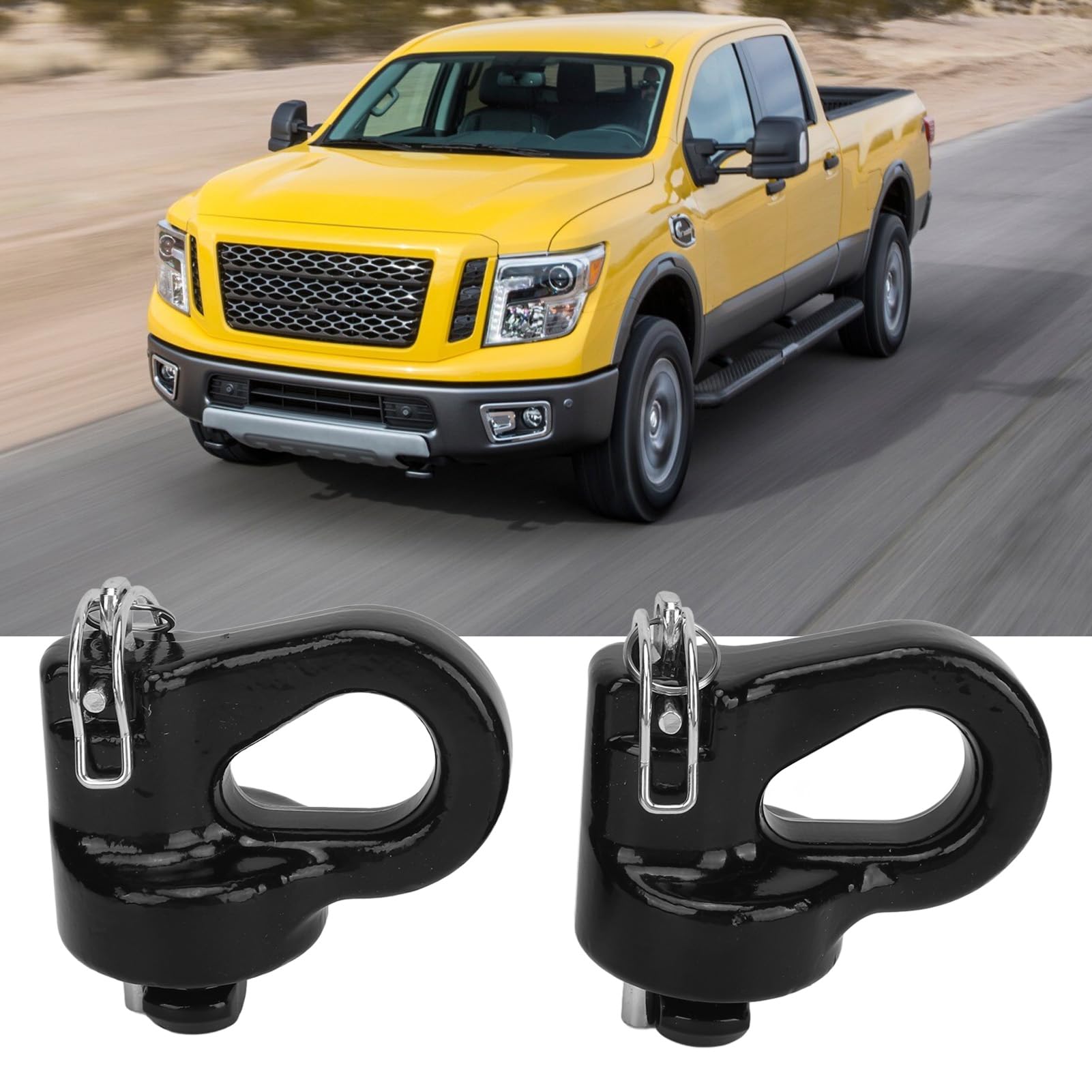Anclajes de cadena de seguridad, 2 soportes de anclaje de cuello de cisne de acero de aleación, soportes de cadena de remolque compatibles con Titan XD 60691