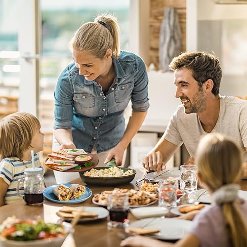 Miniatura 6 de Prensa de tortilla de 10 pulgadas para hacer tortillas grandes con rodillo, raspador de masa, papel pergamino, prensa de tortilla de madera de bambú