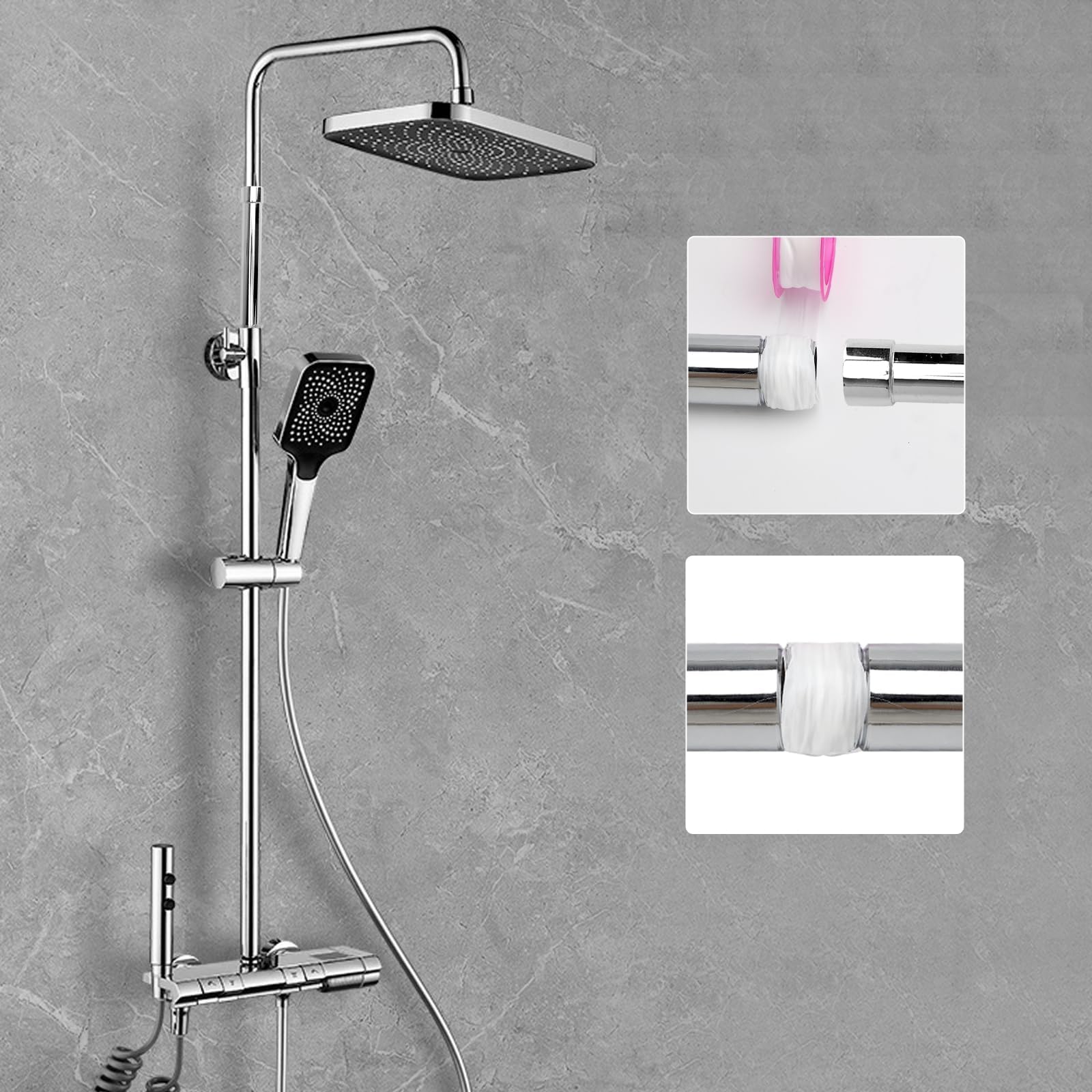 Braccio Prolunga Per Soffione Doccia In Acciaio Inox - Tubo Di Estensione Cromato - Accessorio Bagno Facile Da Installare - 2
