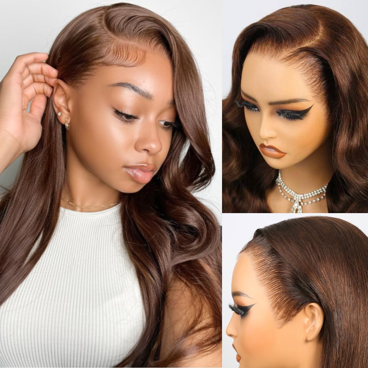 Arabella 13x6 Lace Front Wigs Human Hair Brown Body Wave Wig 20 inch