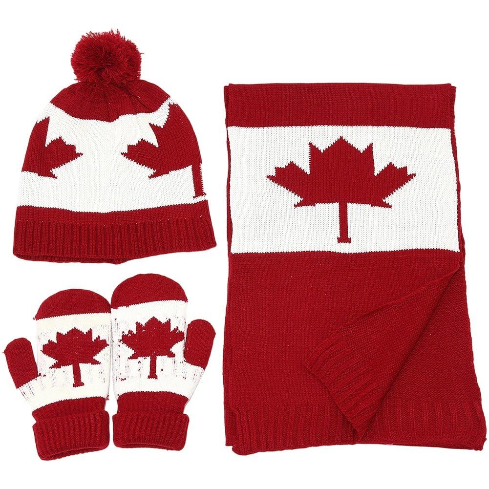Gorro bufanda guantes de punto con estampado de hojas el regalo ideal de invierno unisex