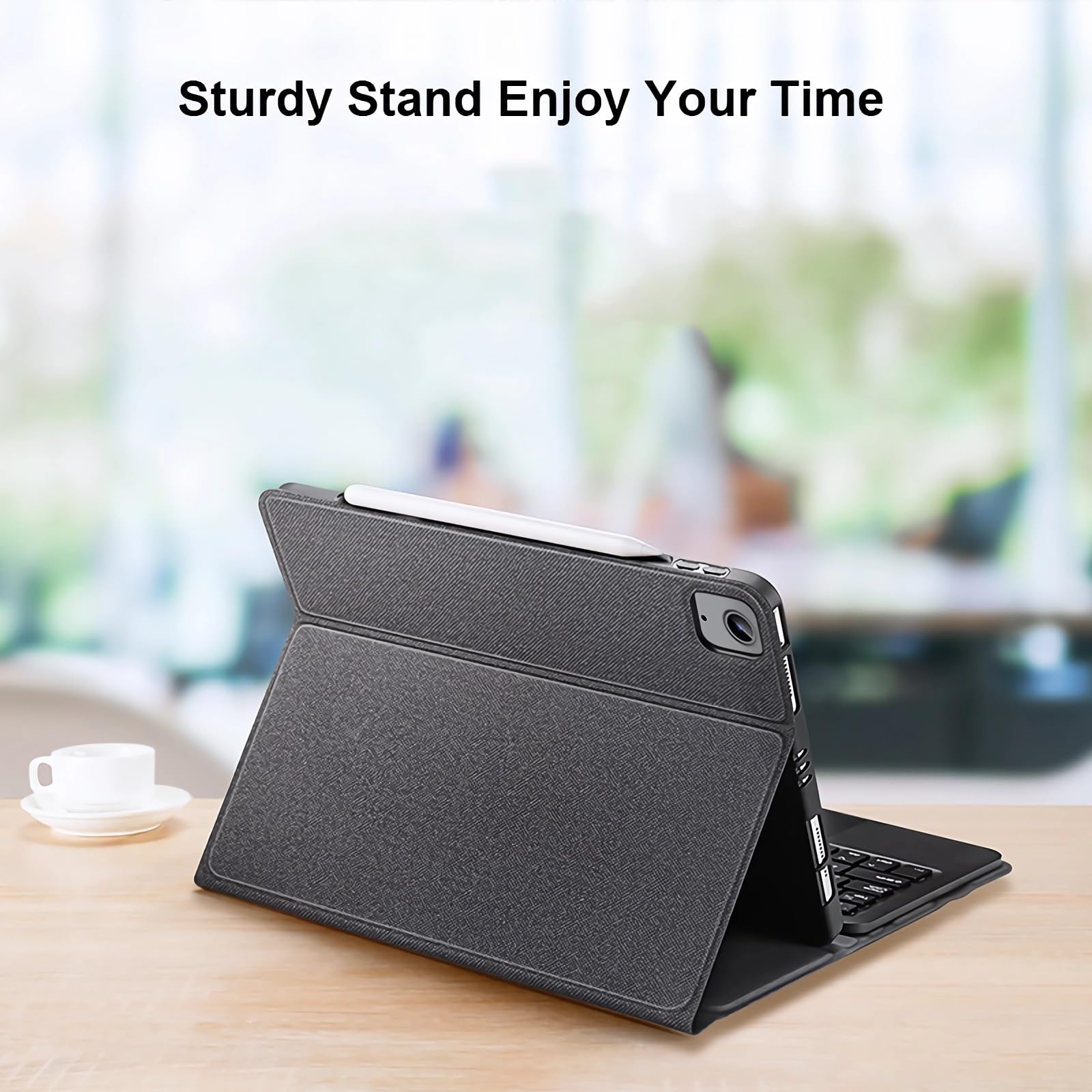 Etui z klawiaturą do iPad 9th/8th/7th Gen 10.2"/Air 3rd Gen/Pro 10.5", Wbudowany Uchwyt Na Ołówek, Magnetyczna Odłączana Klawiatura Bezprzewodowa z Myszą Bluetooth