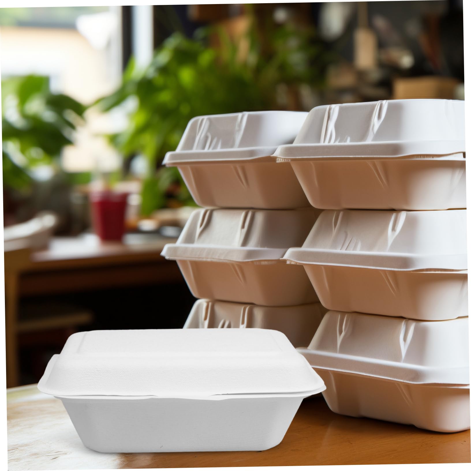 Alipis 50pcs Paper Lunch Box Takeout Containers for Food Takeout Box 600ml Easy to Carry