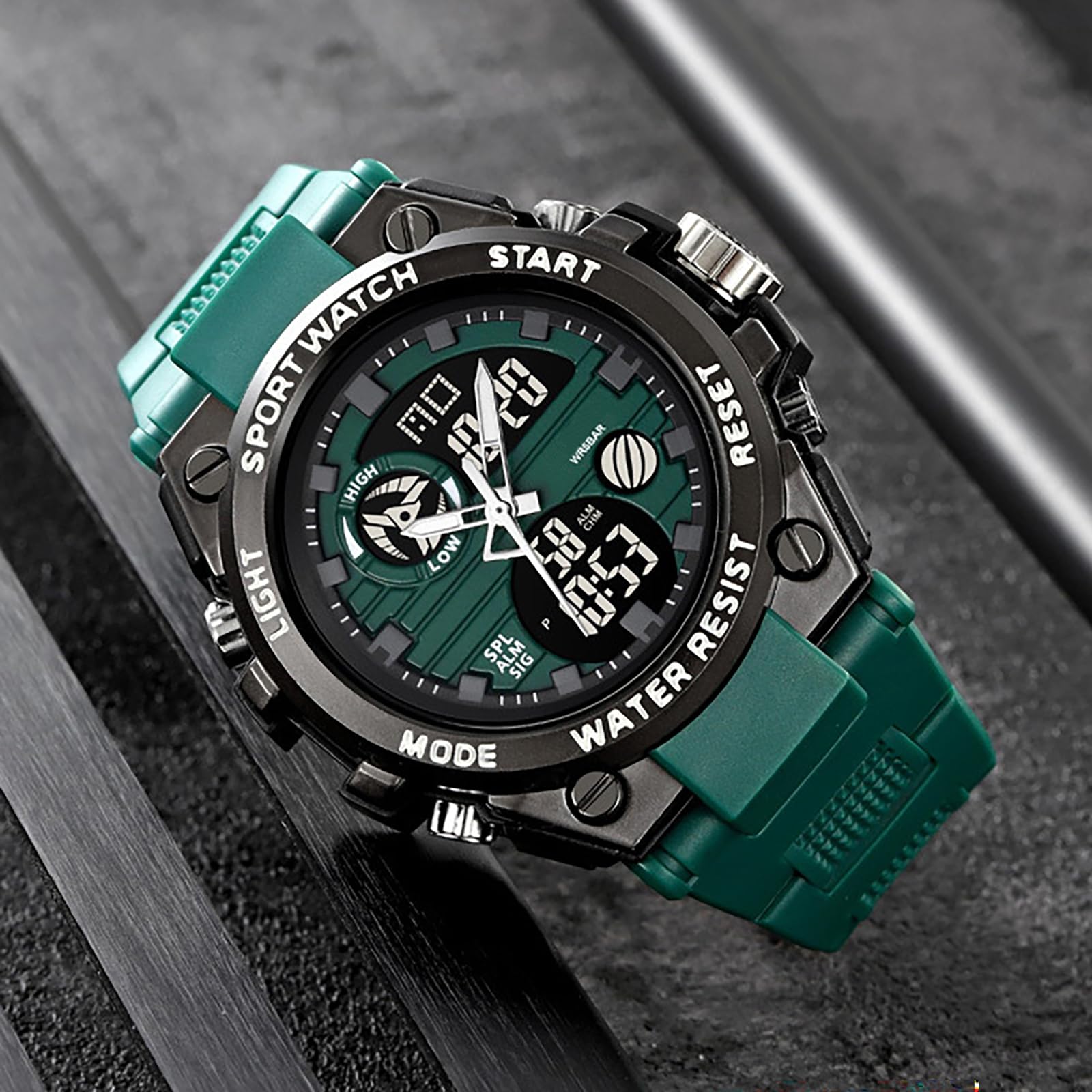 findtime Orologio da uomo arancione alla moda militare colorato con retroilluminazione a LED impermeabile sveglia cronometro Caratteristiche analogico digitale elettronico al quarzo sportivo orologio