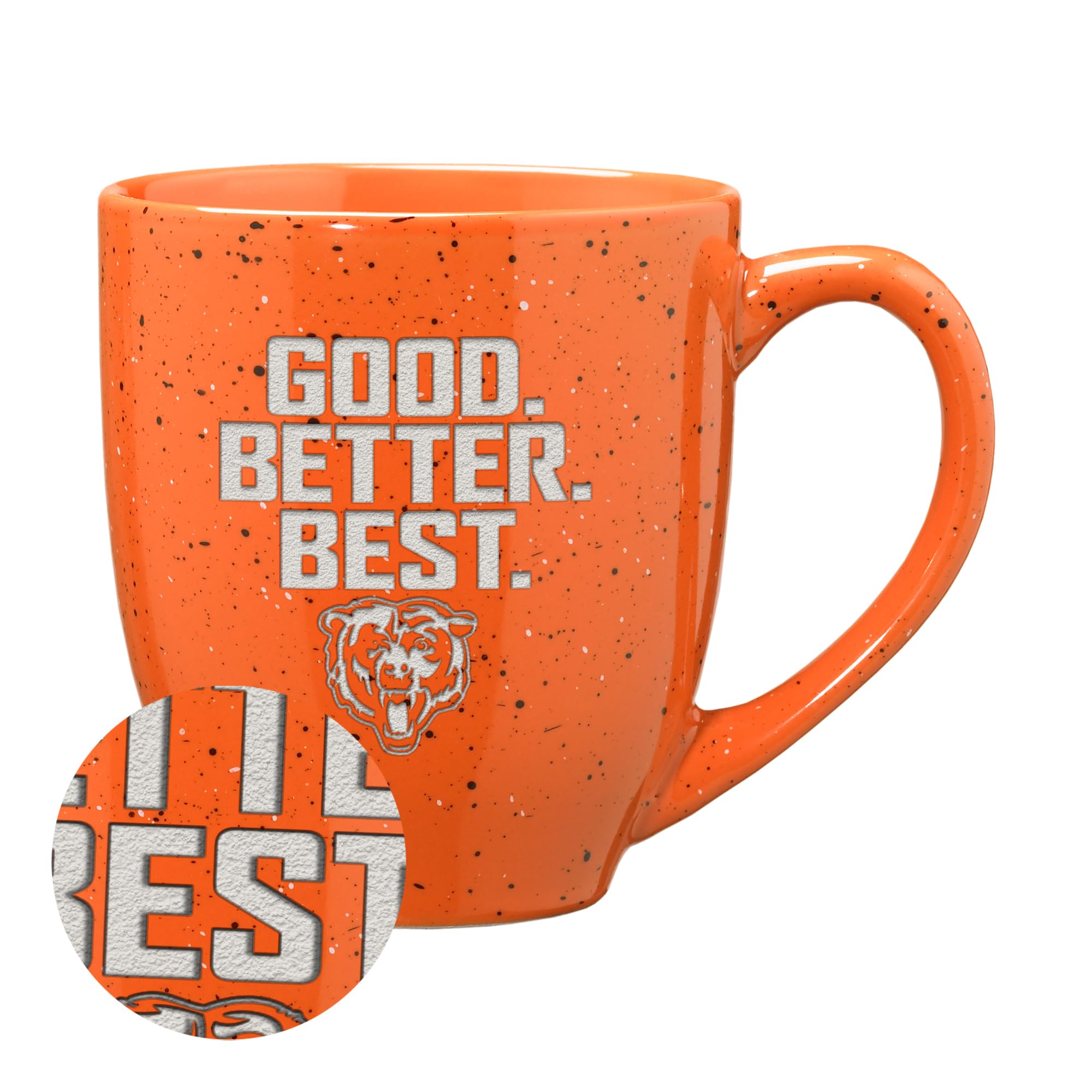 Rico Industries NFL Football 16 oz Team Color Laser Engraved Speckled Ceramic Coffee Mug