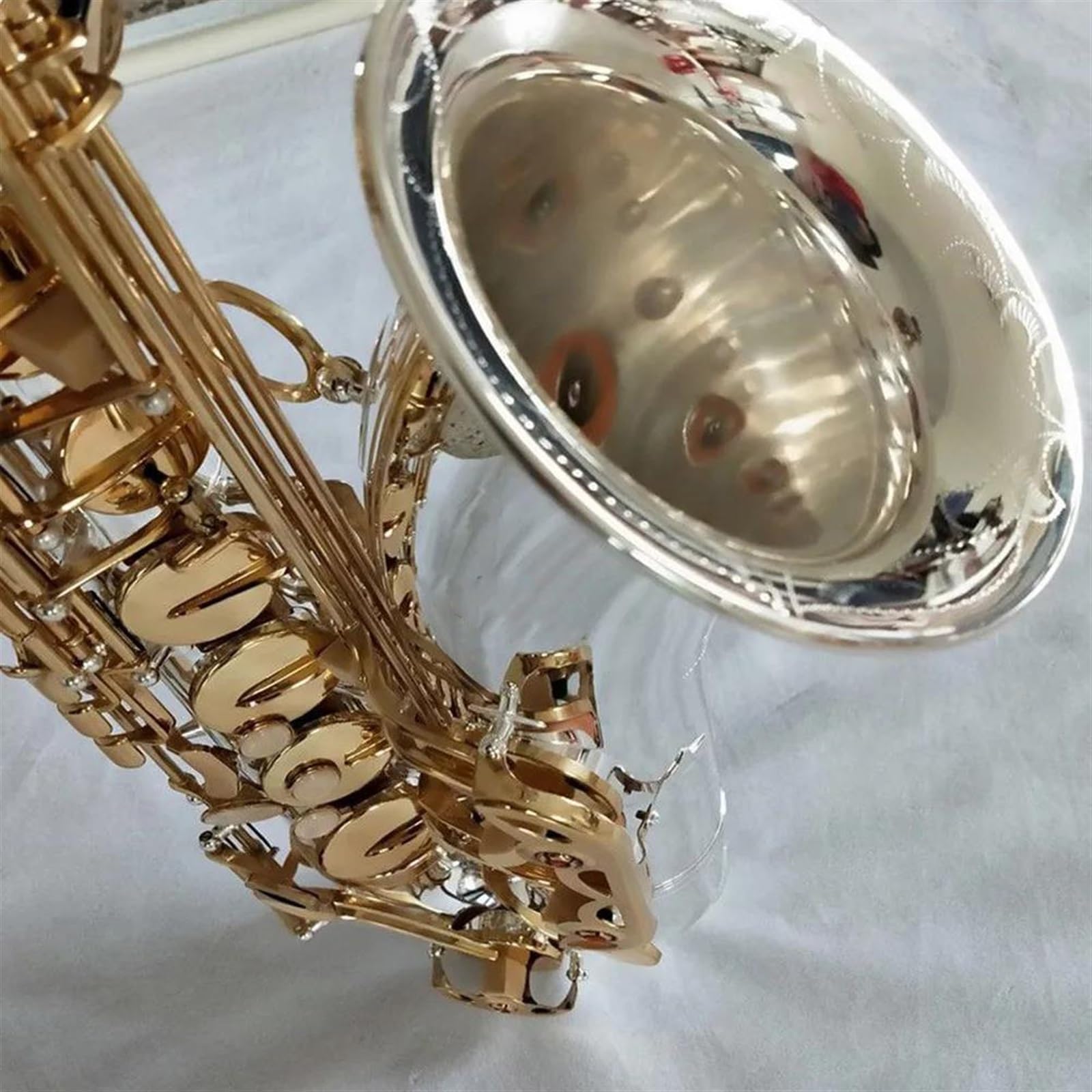 Sassofono Tenore Placcato In Argento Con Chiave In Oro Professionale Super Play Sax Con Custodia