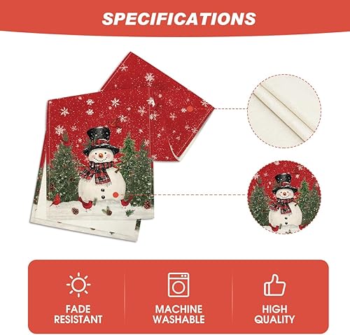 Miniatura 5 de Artoid Mode Camino de mesa con diseño de muñeco de nieve y pájaros de Navidad, decoración de mesa de comedor para interiores y exteriores,