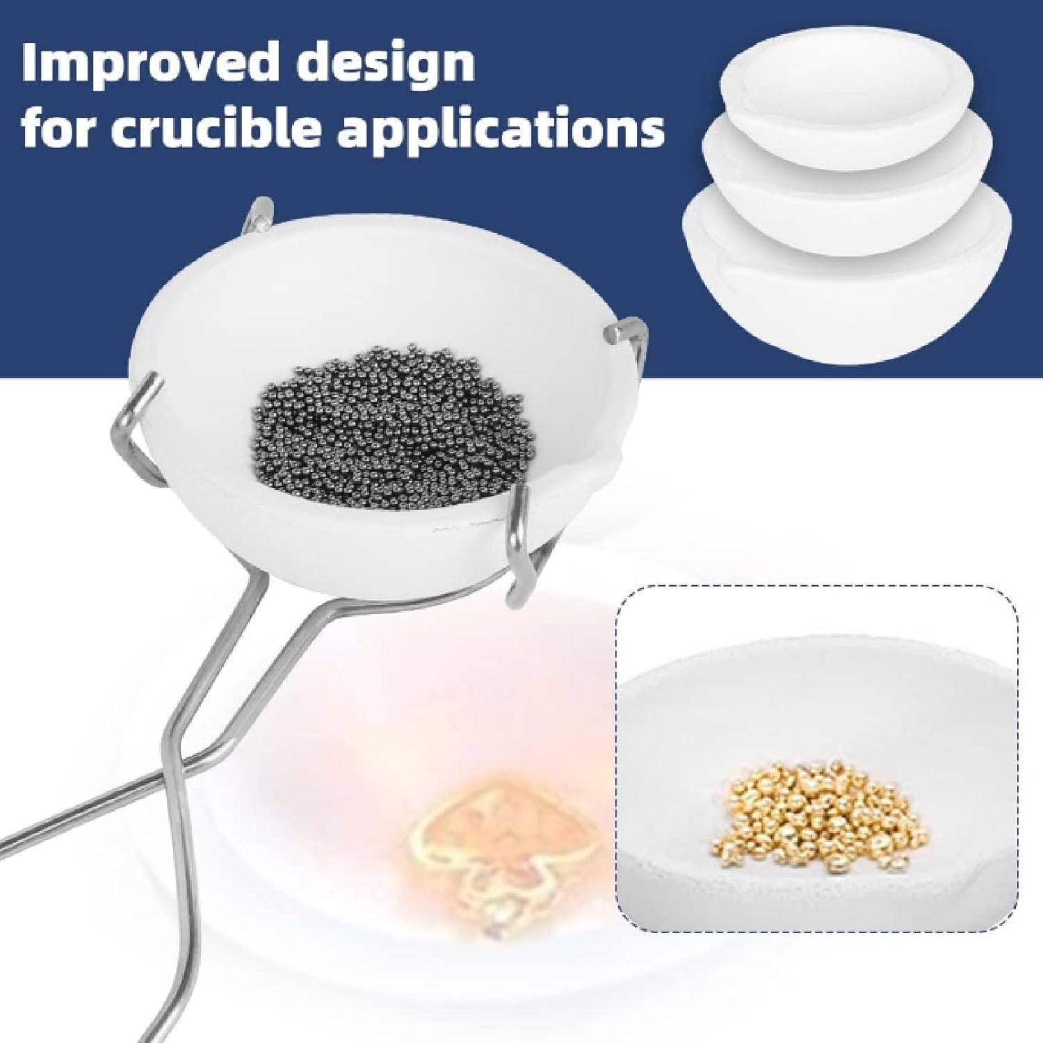 4pcs Small Quartz Crucible Set Heat Practical Small Melting Crucible Bowl Dish Cup Set for Casting Refining Gold
