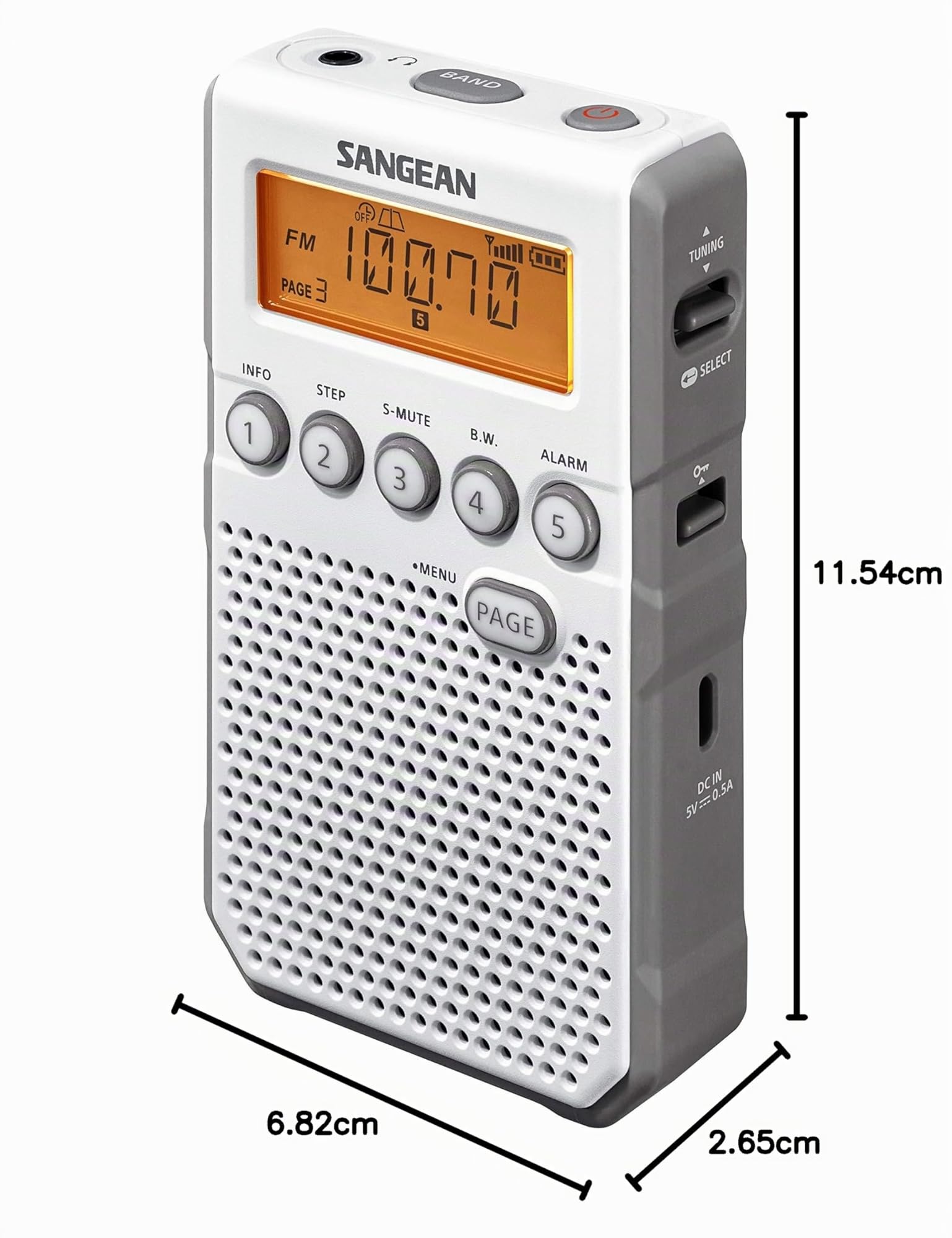Sangean DT-800, Blanco