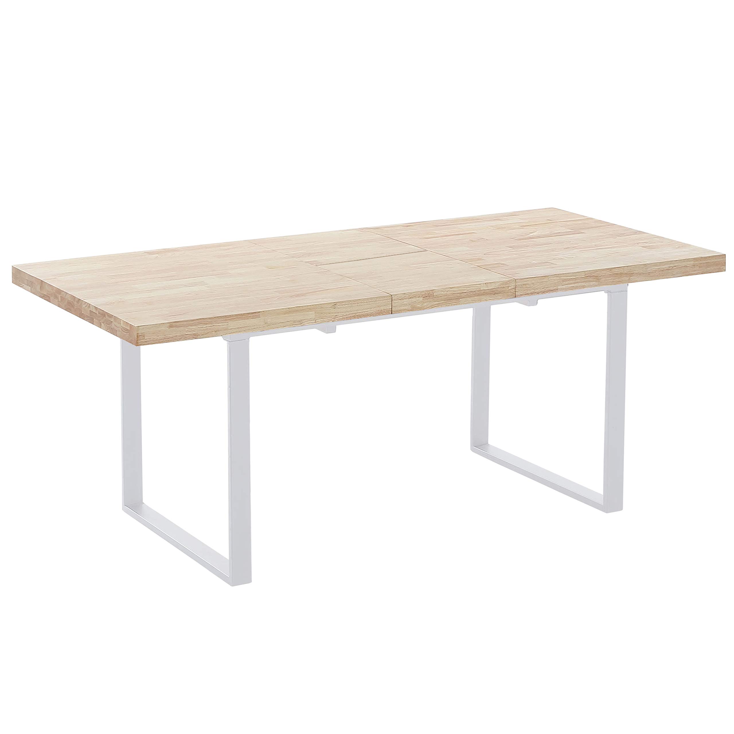 Adec Group Natural, Mesa Extensible de Comedor, Mesa de Salon o Cocina, Color Roble Salvaje y Blanco, Medidas: 140/180 cm (Largo) x 80 cm (Ancho) x 76 cm (Alto)