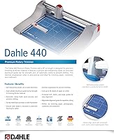 Vista 6 de Dahle 440 Recortador rotativo premium, longitud de corte de 14 pulgadas, capacidad de 30 hojas, afilado automático, abrazadera automática, cortador