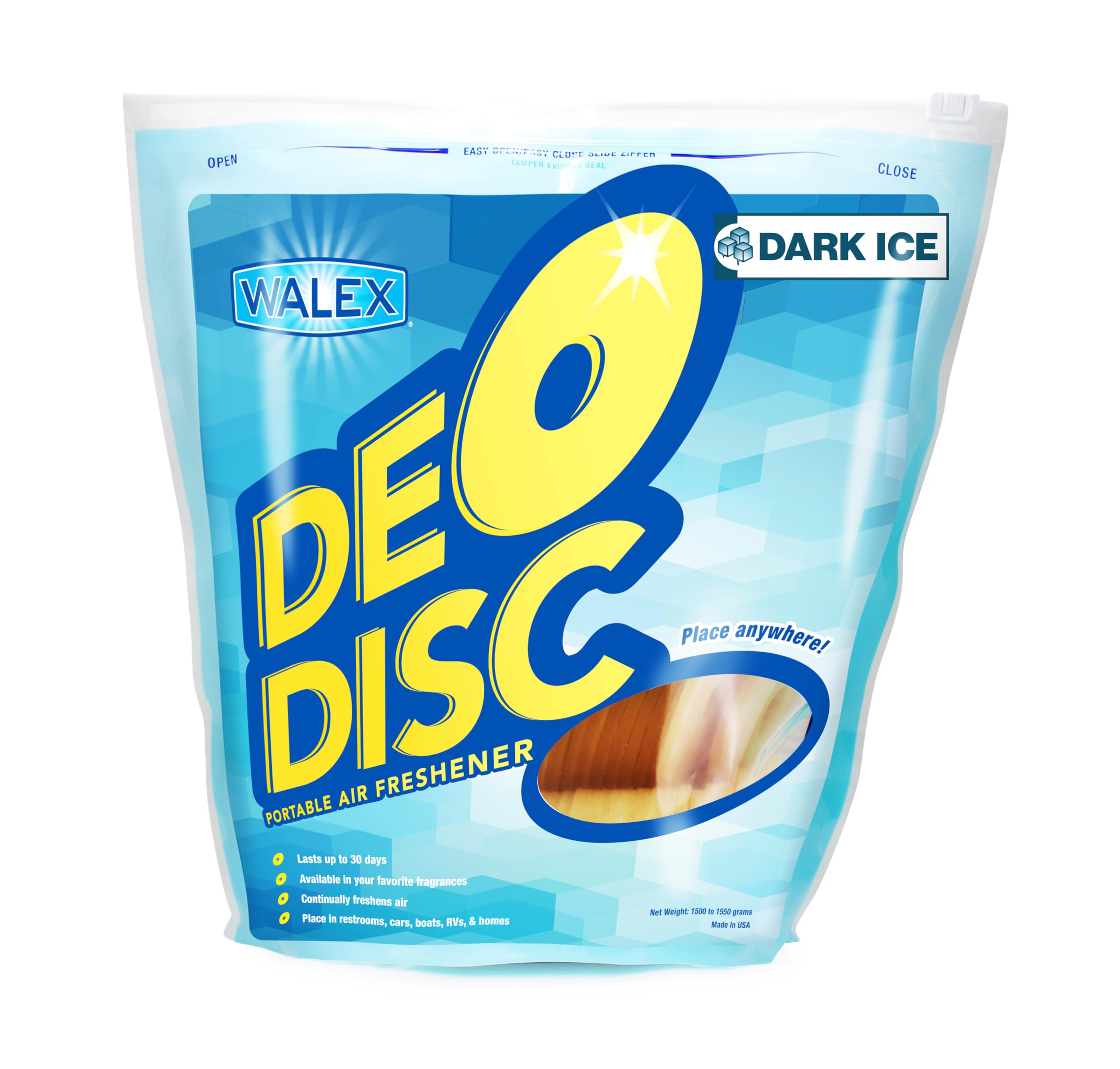 Walex Deo-Disc Commercial Air Freshener Disc - Dark Ice Scent, 100-Pack