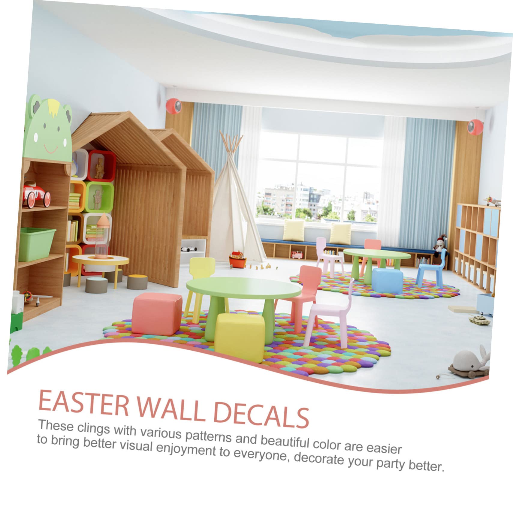 Artibetter 5juegos Pegatinas De Pascua Para Ventanas Adhesivos De Conejos y Decoración De Paredes y Habitaciones Infantiles