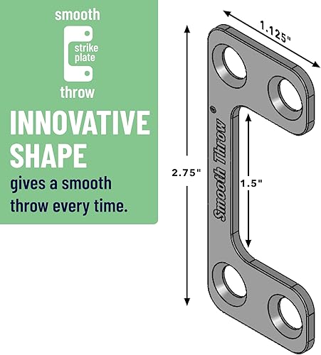Miniatura 3 de Placa de golpeo ajustable de gran tamaño (1.125 x 2.75 pulgadas) para puertas exteriores - Agujero horizontal y vertical más grande para cerrojos y