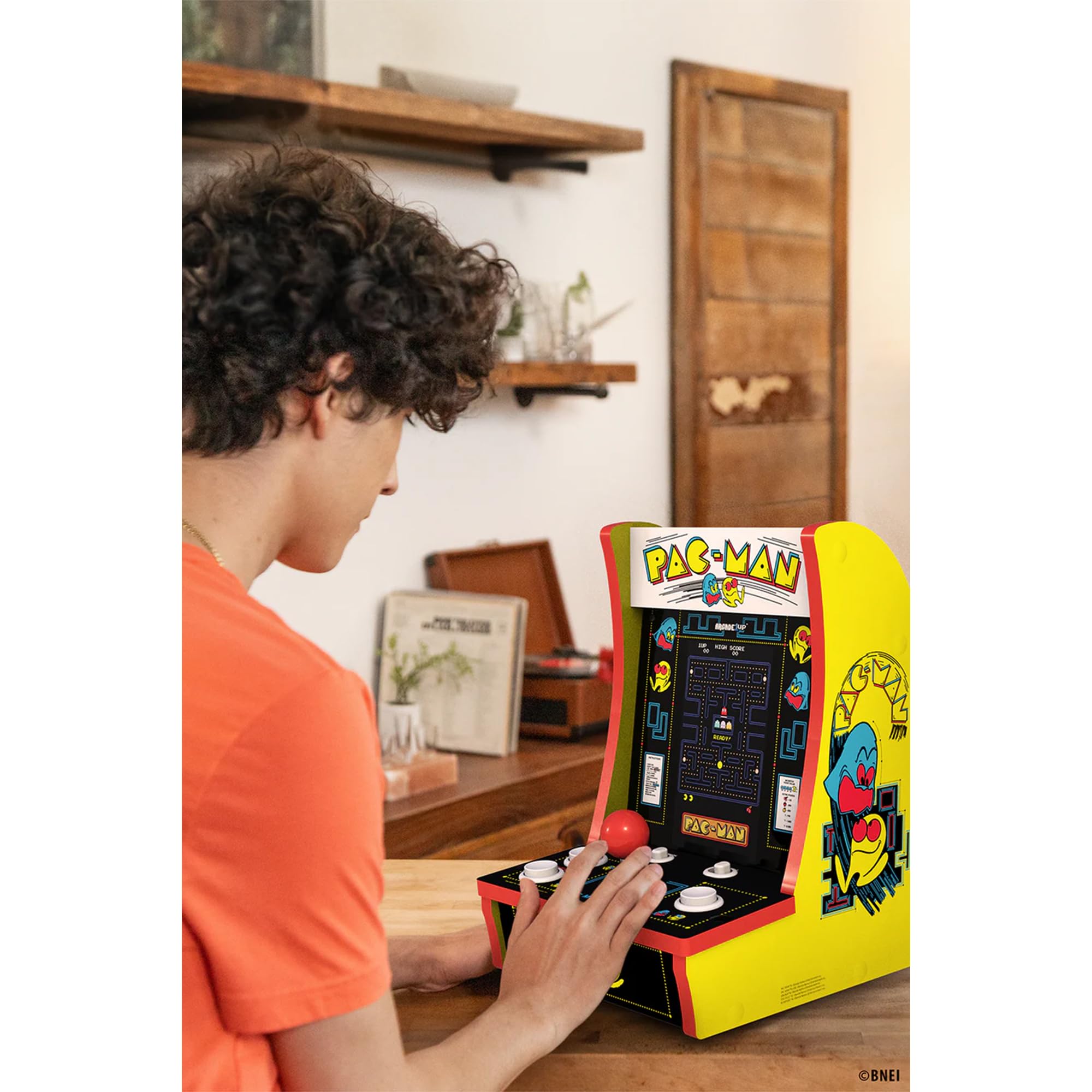 Arcade1Up PAC-Man Countercade – 3 klasyczne gry, konsola do gier retro do domu, przenośna konsola z ekranem 17.8 cm, stołowa gra wideo do pokoju gier