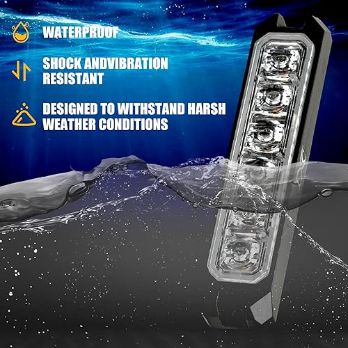 Miniatura 3 de Purishion - Luces estroboscópicas de emergencia impermeables con 6 luces LED, barra de precaución, 16 patrones intermitentes para automóvil, SUV,