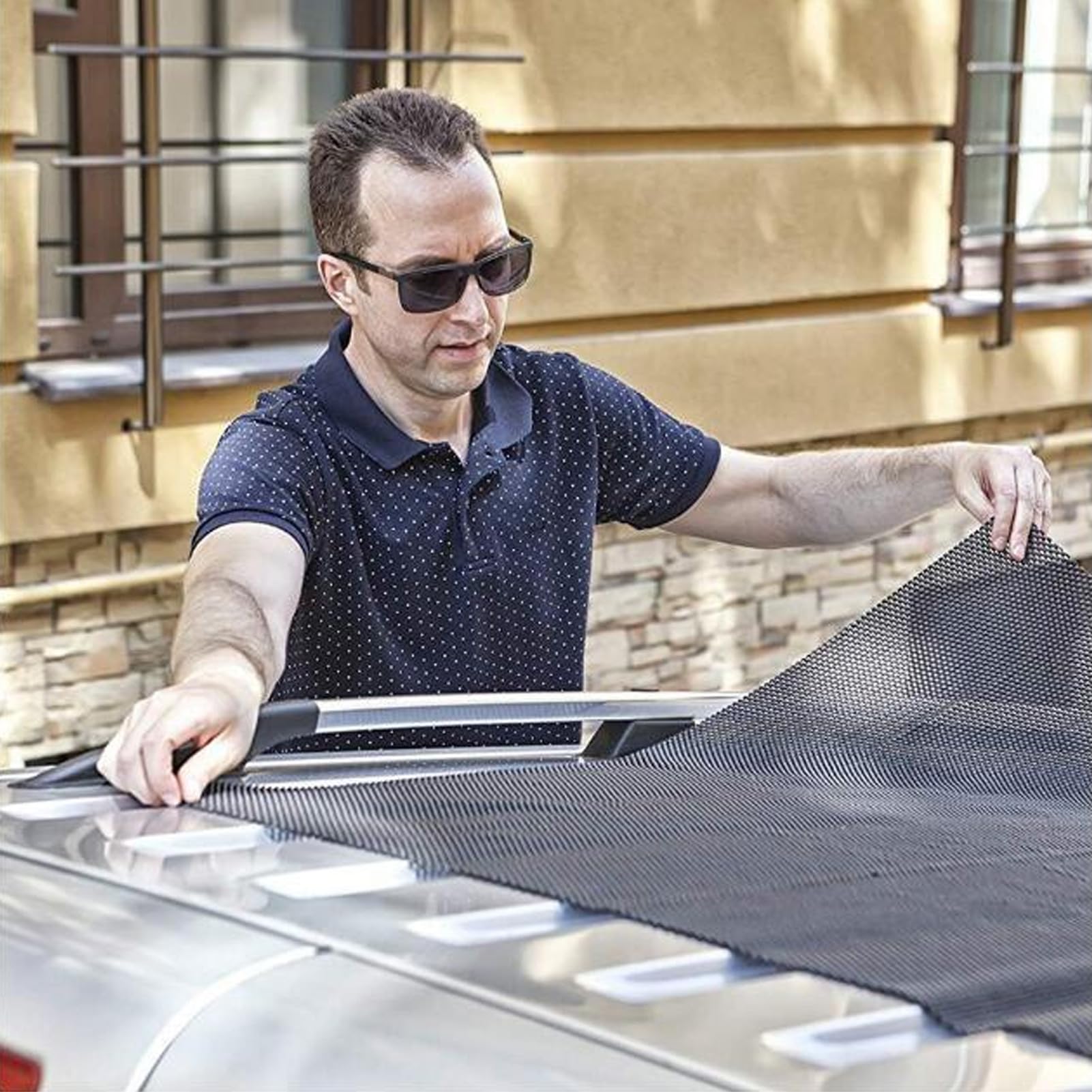 Borsa da Tetto per Auto Impermeabile da 425 Litri con Tessuto Oxford Resistente e Tappetino Antiscivolo per Viaggi su Strada e Viaggi (600D)