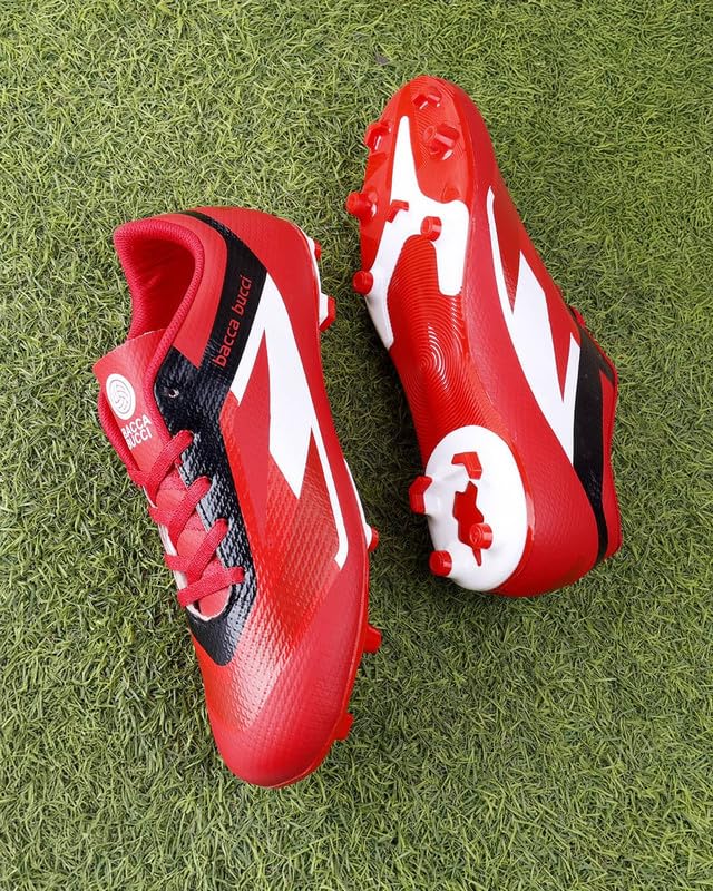 Image of Bacca Bucci Mens inchStrike X inch Firm Ground Football Shoes|Lightweight Soccer Cleats with High-Traction Studs