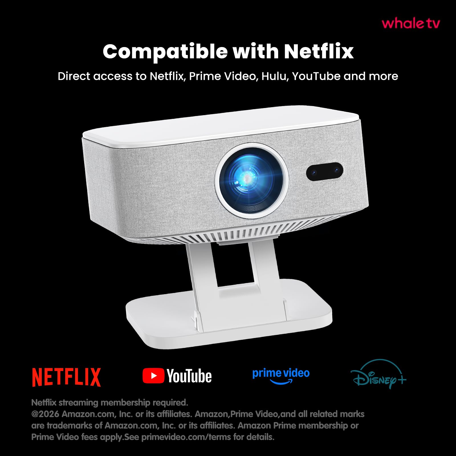NICPOW 4K Outdoor Projector with Wifi and Bluetooth, Built-in Apps, Smart Projector with Auto Focus & Keystone, 1500 ANSI Lumens and 300" Movie Projector for Outdoor Use view 2
