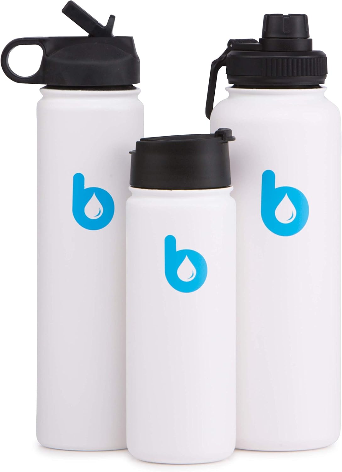 Amazon binz 二重壁真空断熱ステンレススチールスポーツウォーターボトル BPAフリー 漏れ防止蓋2個付き 保冷30時間保温 40