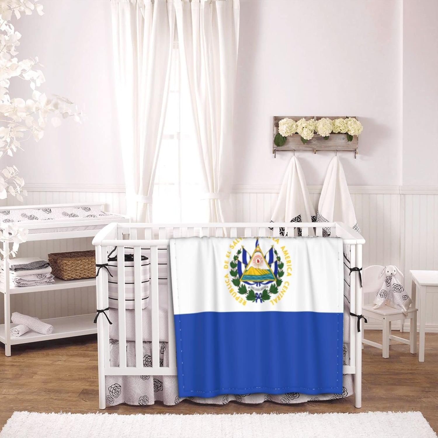 Flag of El Salvador Baby Blanket 30 X 40 in Ultra Soft Toddler Quilt Infant Nursing Blanket Kids Bed Blankets