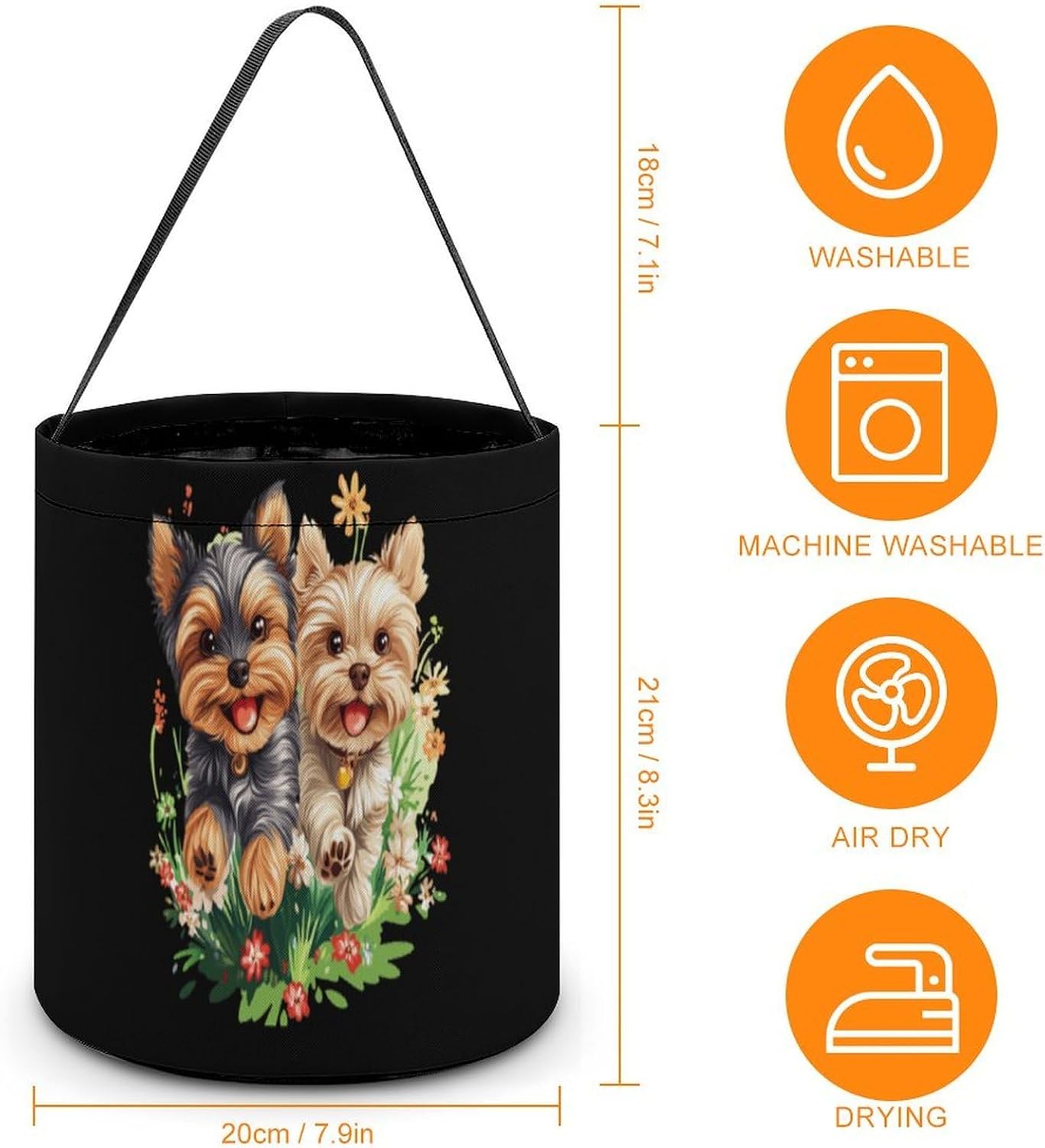 Cutest Yorkies Candy Bag Halloween Treat Goody Bags Party Basket Handbag Holiday Decor