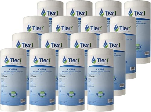 Miniatura 22 de Tier1 Cartucho de repuesto de filtro de agua de sedimentos de polipropileno hilado de 1 micrón, 10 x 4.5 pulgadas, compatible con Pentek DGD-2501,