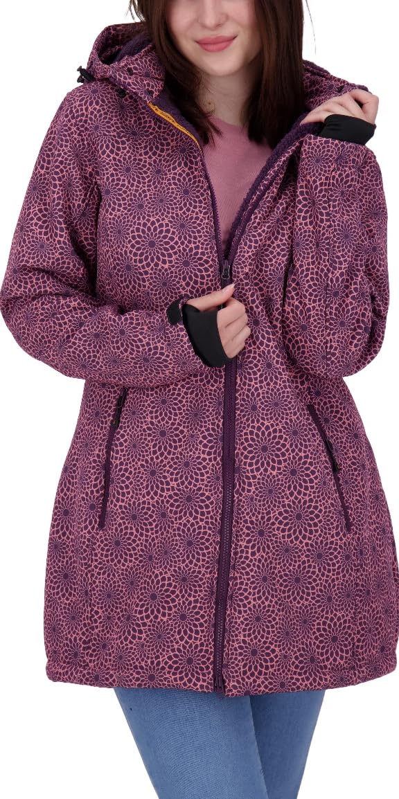 DEPROC A.C.T.I.V.E Kurtka softshell Kobiety Damski Płaszcz Softshellowy Z Podszewką, Krótki Płaszcz Ze Zdejmowanym Kapturem, Kurtka Softshellowa, Kurtka Przejściowa Keele Peak