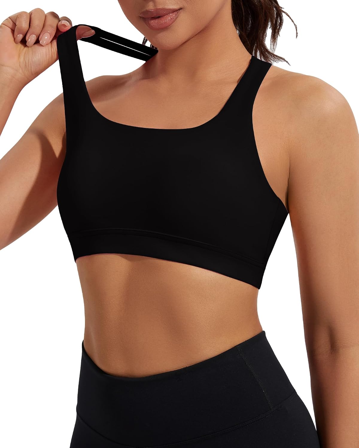 Sports Bras for Women Criss Cross Back Yoga Bras Strappy Workout Tank Tops with Removable Pads for Running Gym