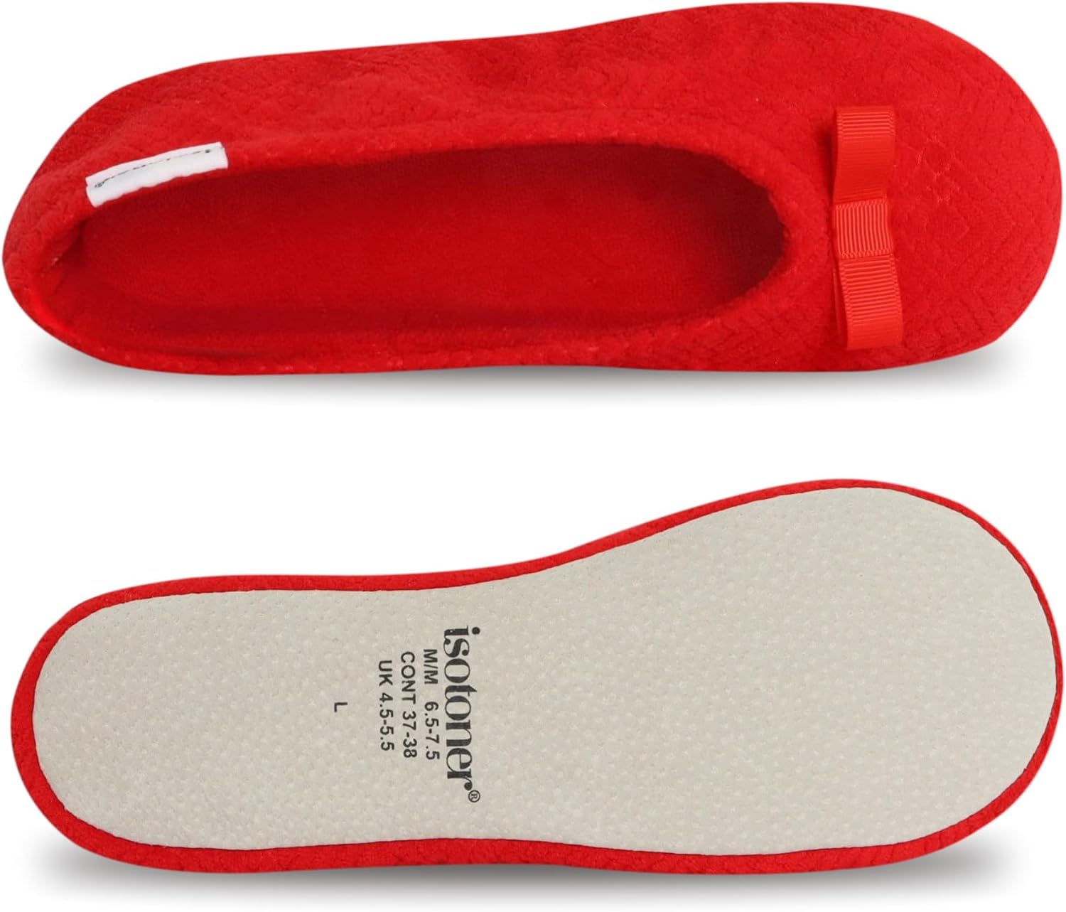 isotoner Women's Diamond Microterry Ballerina Slippers