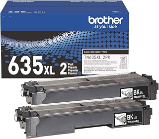 Brother Genuine Cartridge TN635XL High Yield Black Toner Twin Pack, 2 Pack