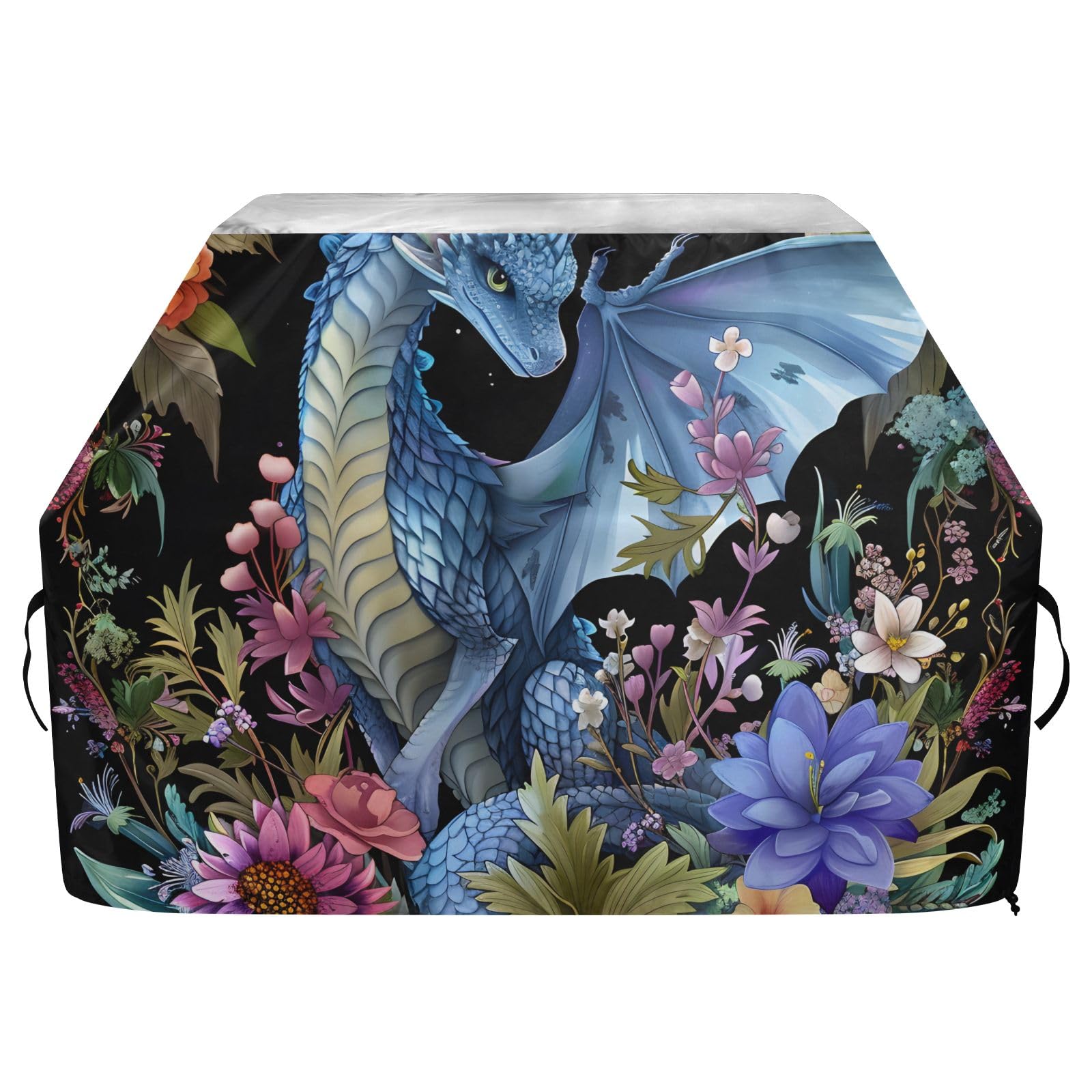Fantasy Dragon Flowers - Funda para barbacoa impermeable y resistente al aire libre