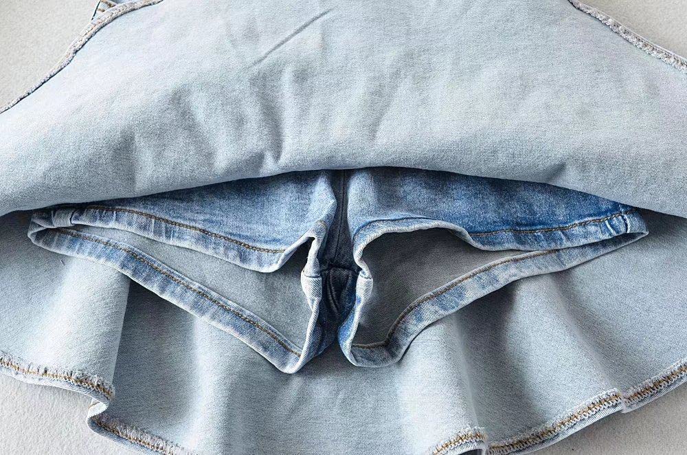 Gonne A Ruota,Minigonna Da Donna Grigia Gonna Di Jeans Con Impiombatura A Vita Alta Tasca Con Cerniera Alla Moda Tinta Unita A-Line Gonna Corta Con Volant A Strati Increspato Per Ragazze Signore,S