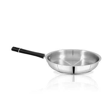 Pigeon Triply Stainless Steel Fry Pan, 22cm, Silver