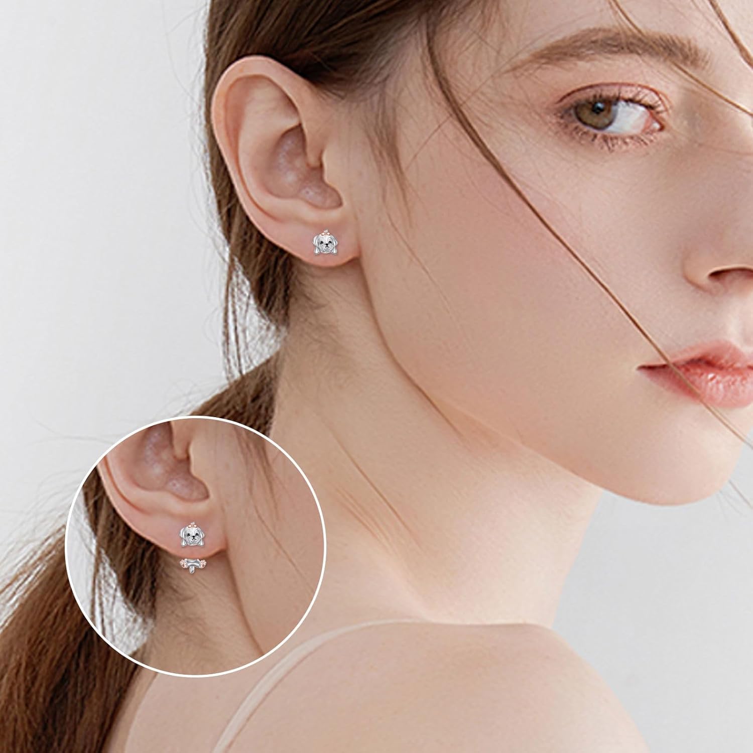 Maltese Earrings 925 Sterling Silver Dog Earrings for Women Maltese Dog Jewelry - Image 6