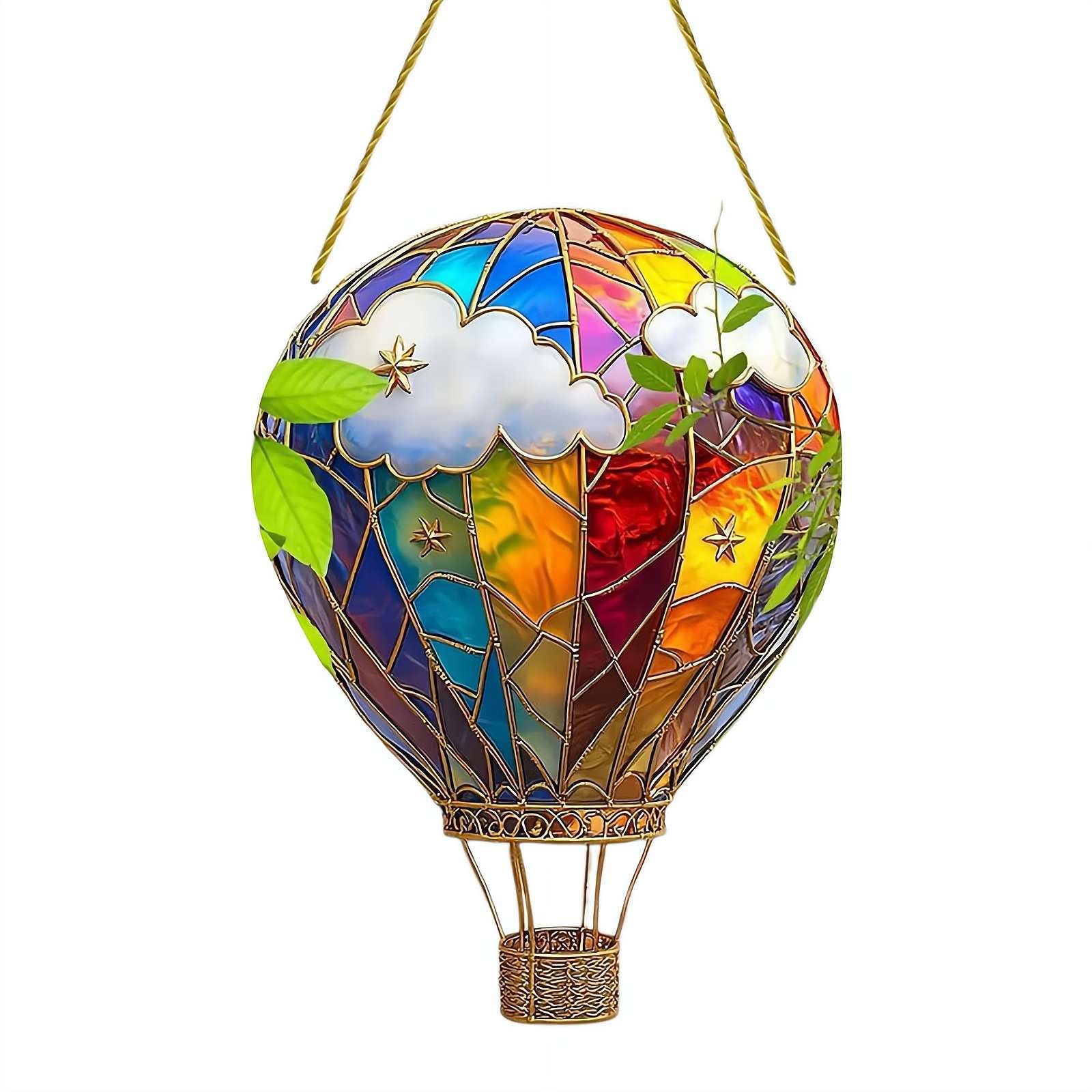 Solar Hot Air Balloon Hanging Light – Colorful Acrylic Solar Lantern For Garden, Window, Home Decor, 6.29x6.29x7.87 Inch