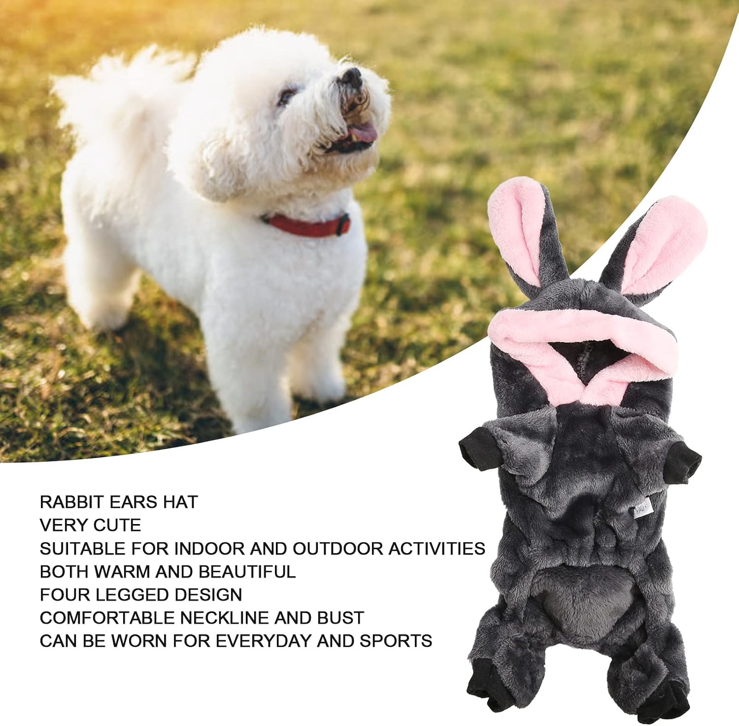可愛い犬 防寒着 冬用 ウサギ耳デザイン 犬服 小中型 ワンピース ソフトファー Xl ヘアプロテクション 可愛い犬 防寒着 冬用 ウサギ耳デザイン 犬服 小中型 ワンピース ソフトファー Xl ヘアプロテクション