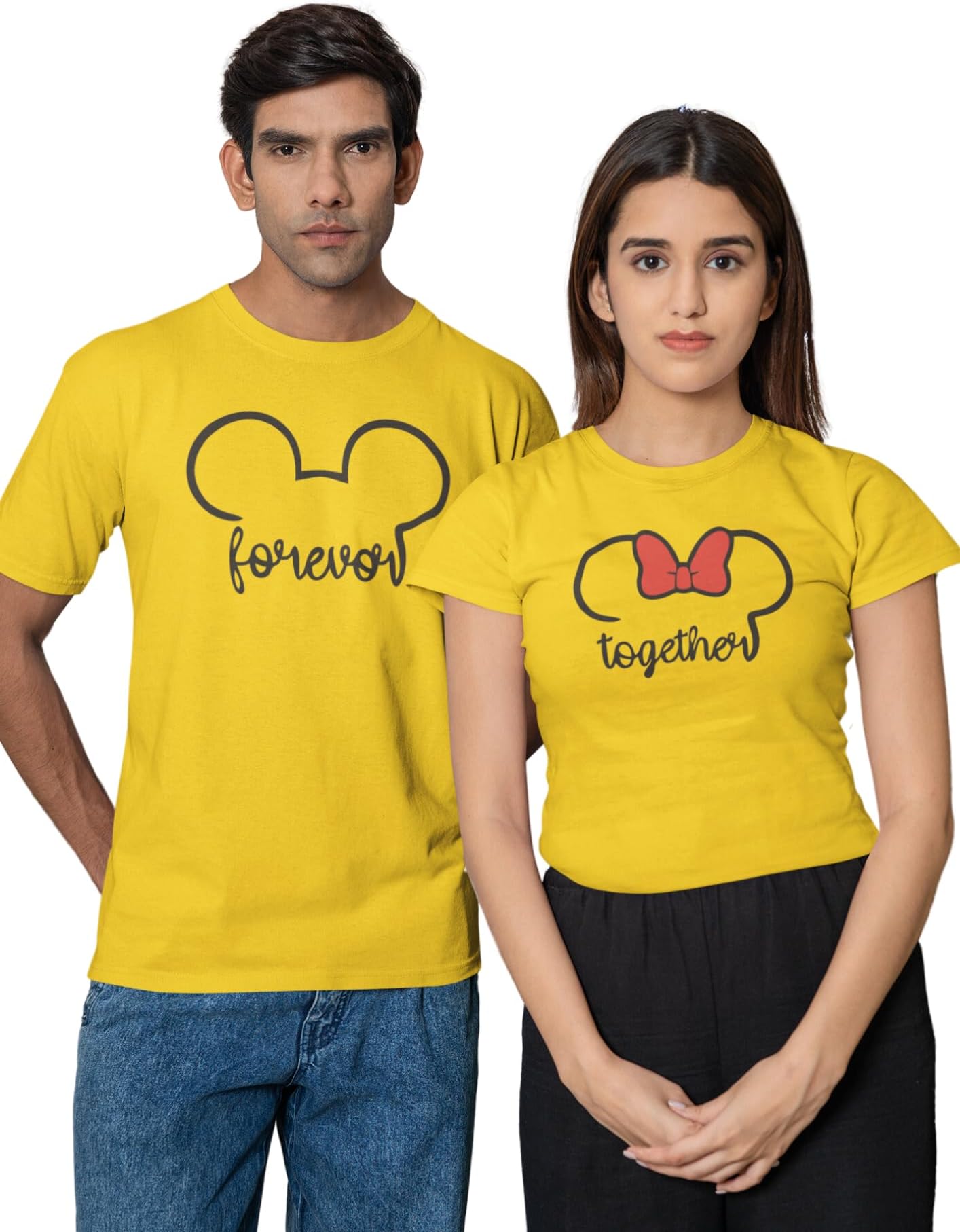 The Tee Shop Couple Tshirts Cute Printed Best for Husband Wife Toggether Forover