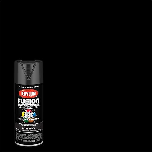 Miniatura 2 de Krylon Fusion All-In-One K02702007 - Pintura en aerosol para interior y exterior, color negro brillante, 12 onzas, paquete de 2