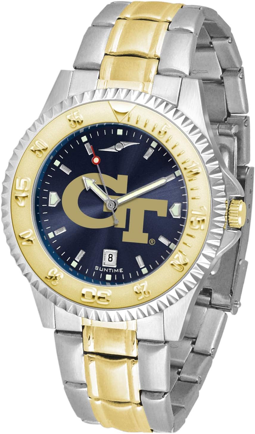 SunTime Georgia Tech Yellow Jackets Men's Competitor Steel Watch Two-Tone Gold/Silver with Anochrome Dial