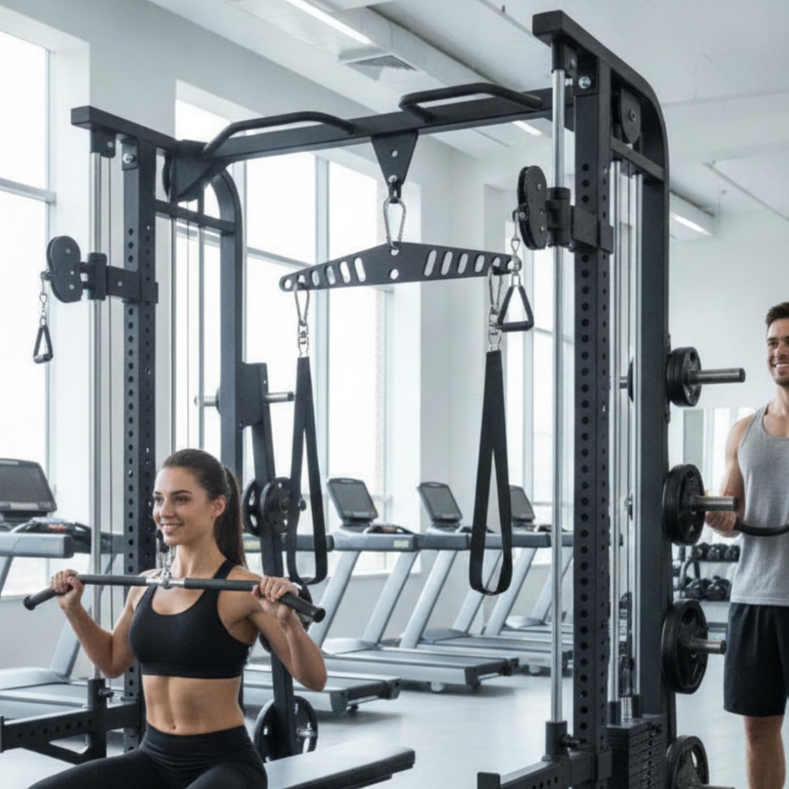 Barra Forata con Moschettoni Versatile Attrezzo Adatto Palestra di Casa per Atleti, Palestra Domestica