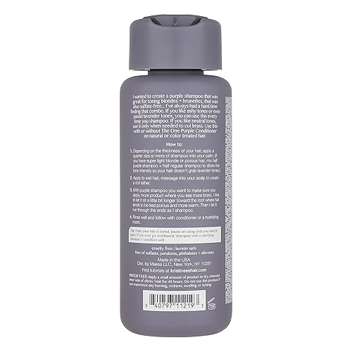 Miniatura 2 de Kristin Ess Hair The One - Champú morado tonificante para cabello rubio neutraliza los tonos latón  amarillo sin sulfato silicona y parabenos 10