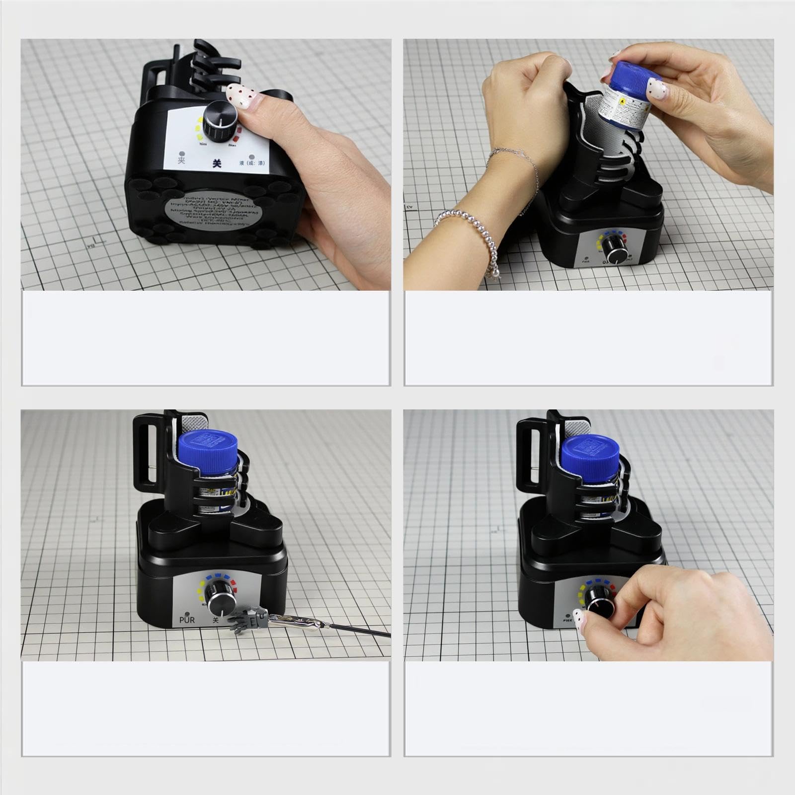 Mezclador pintura para maquetas, herramienta para mezclar uniformemente, base antideslizante con ventosa, 10-100 ml, versátil máquina para mezclar