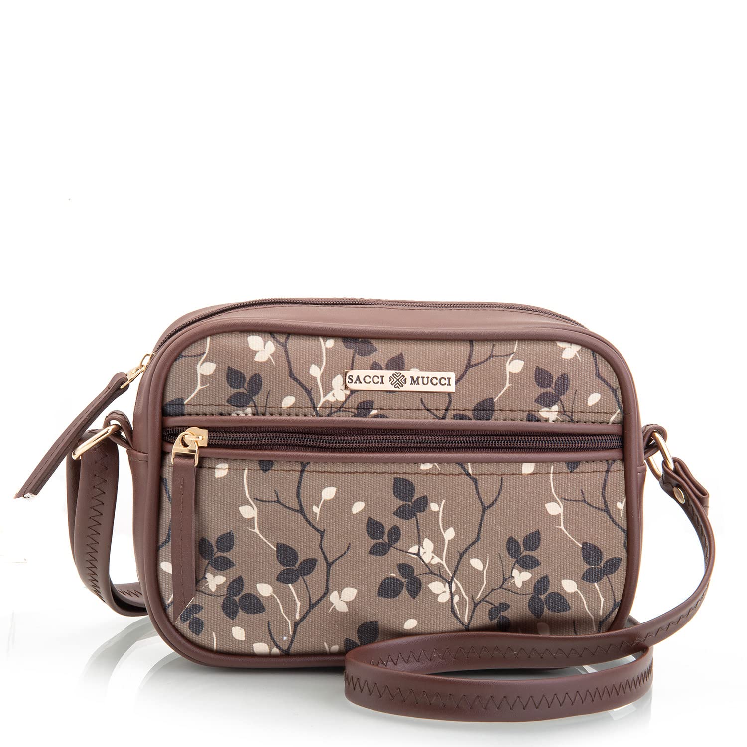 SACCI MUCCI Women Sling Bag-Floral Tree Twig Print Design (Brown) (B0BWCZTVSM) Amazon Price History, Amazon Price Tracker