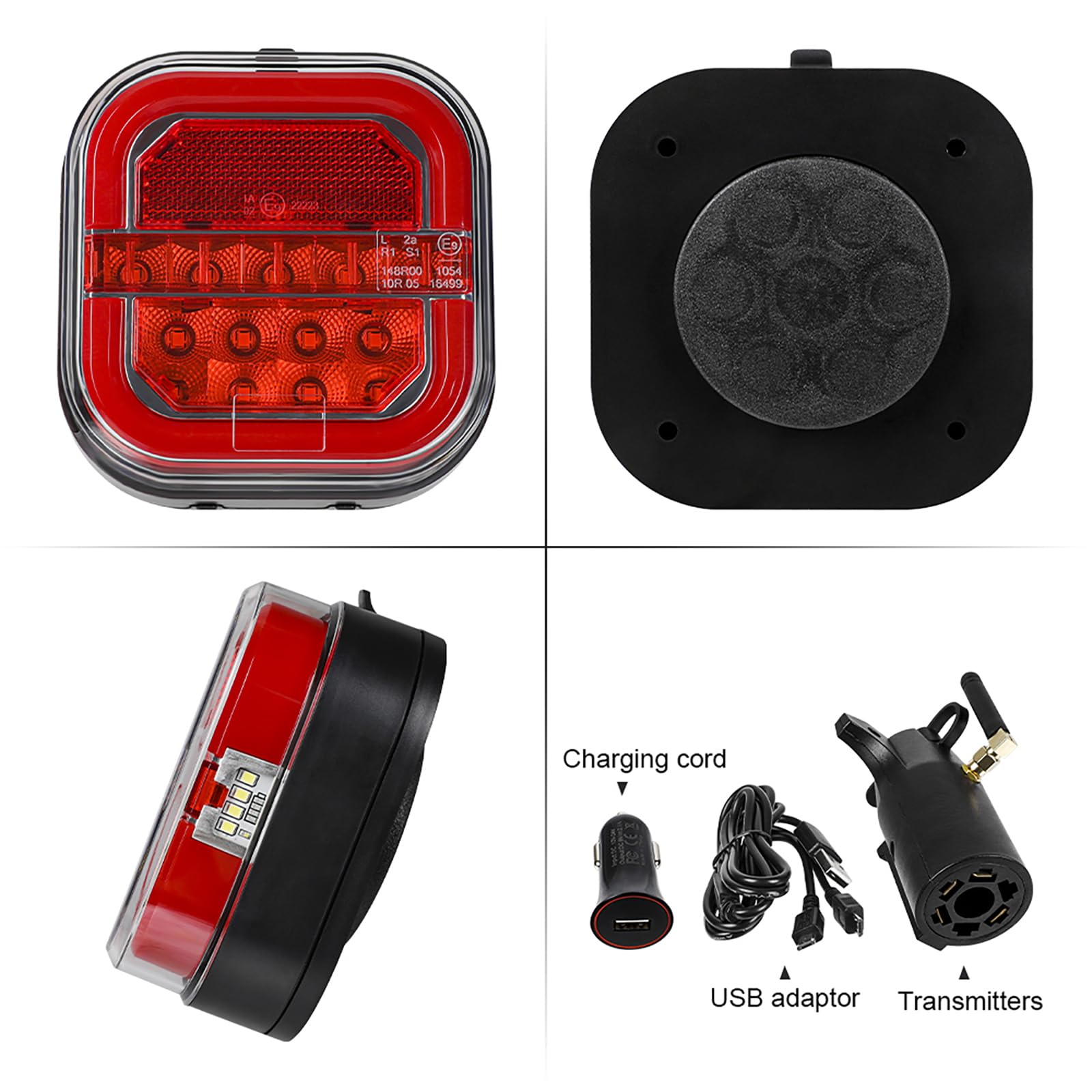 Wireless Magnetic Trailer Lights - Rechargeable LED Kit With Bluetooth, IP65 Waterproof For Truck, RV, Boat