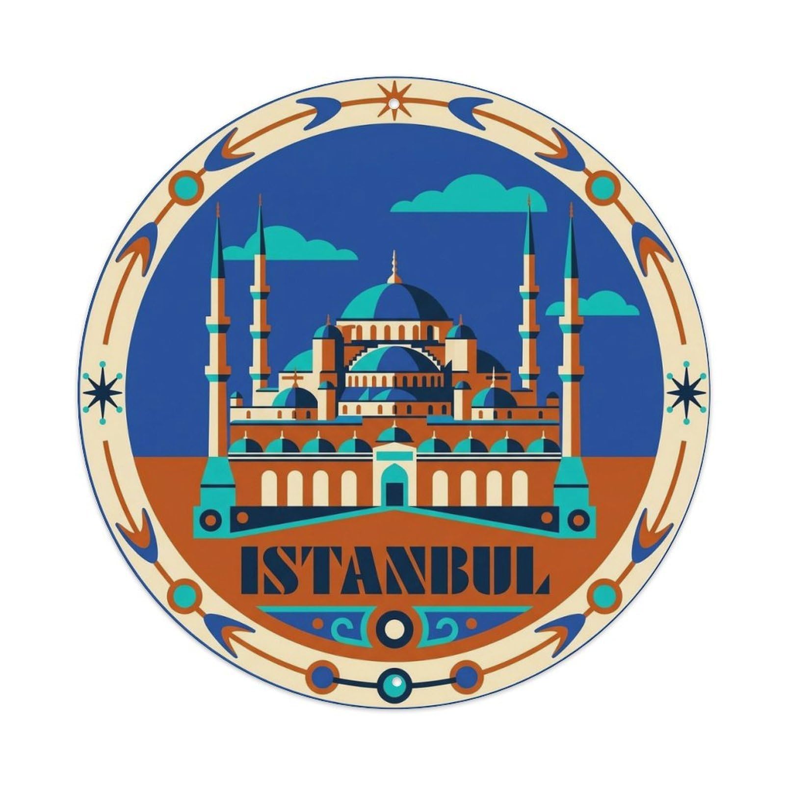Turkey Istanbul Blue Mosque Ancient Ruins Cultural Metal Tin Sign