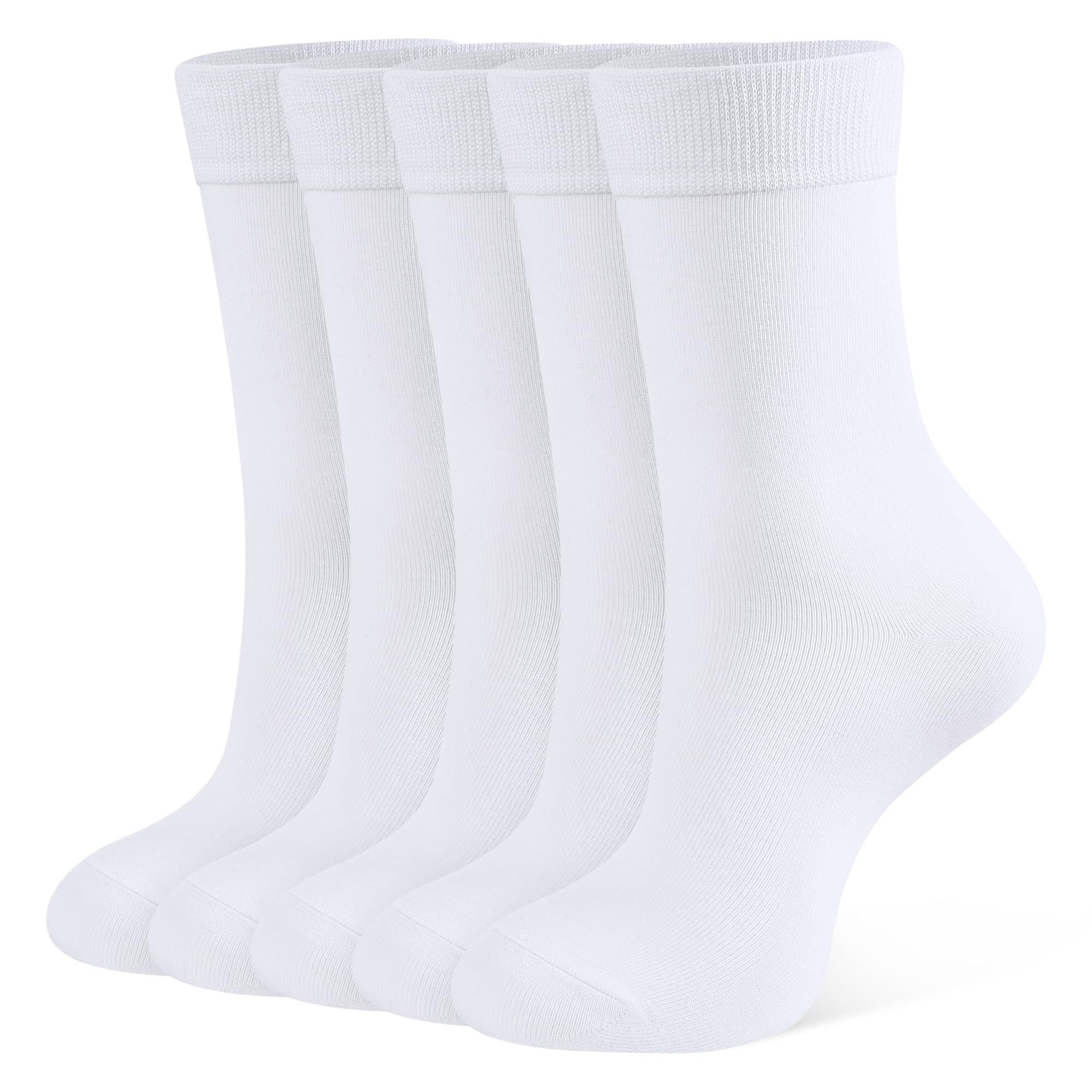 CLOSEMATE 5 Paires Chaussettes Femme 35-38 39-42 Coton Extensible Respirant | Tissu évacuant l'humidité, Bordure élastique, Talon et orteils renforcés, Design classique,Polyvalent pour toutes les saisons