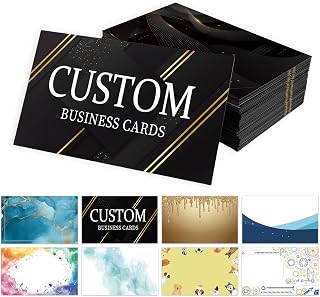 CUSTOMSTEWARD Custom Business Cards: 300gsm Matte Waterproof Double-Sided, 3.5x2in Custom Logo/Text/QR Code, 100-2000 Pcs